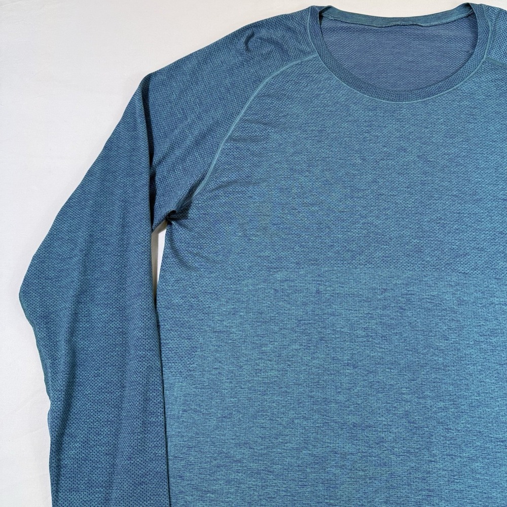 Lululemon Shirt Mens XXL Teal Metal Vent Tech Long‎ Sleeve Performance Training - Picture 4 of 16